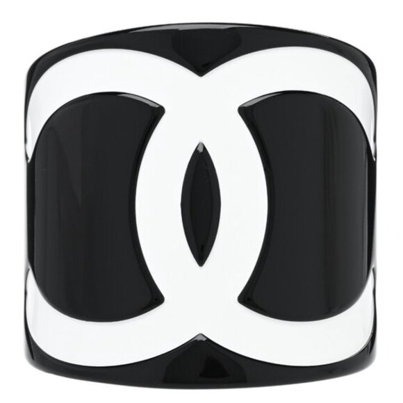 Channel Cuff Bracelet, Vintage Logo Black - Picture 1 of 5